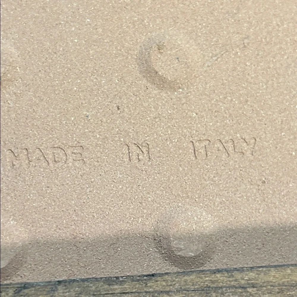 Vtg 80s Piemme Made in Italy Trivet Tile Wood Frame Brown Cream Floral Decor 8" - Picture 4 of 7